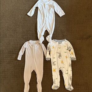 Baby Sleepers Set - White, Cream, Gray